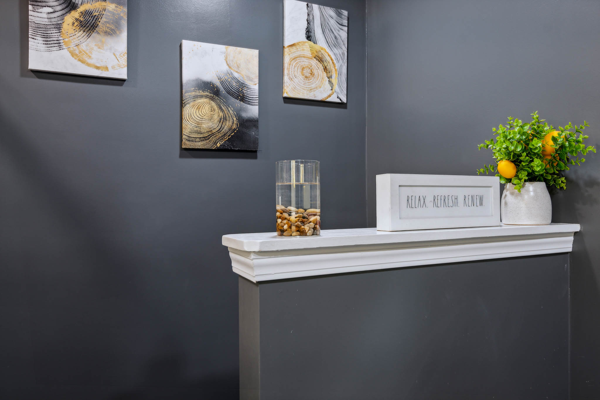 Spa-inspired accents and artwork, The Retreat at Douglasville